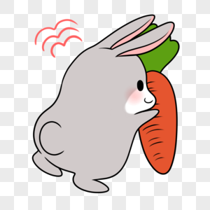 小兔子抱萝卜背影图片