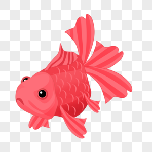 红色卡通鱼红色鱼高清图片素材