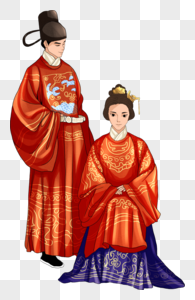 婚礼传统服饰元素图片