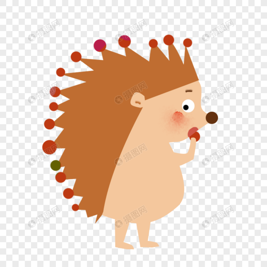 秋天小刺猬红果子
