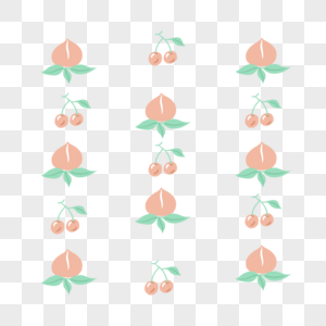 桃子樱桃底纹高清图片