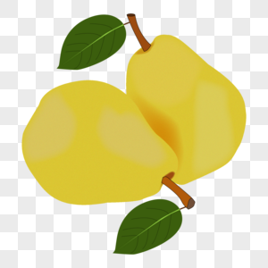 卡通手绘秋季水果黄色鸭梨图片