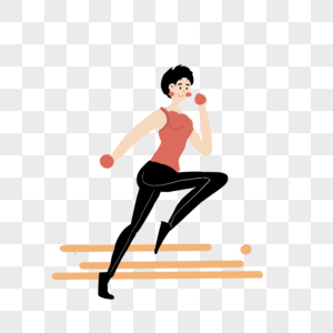 全民健身日卡通可爱运动健身人物图片
