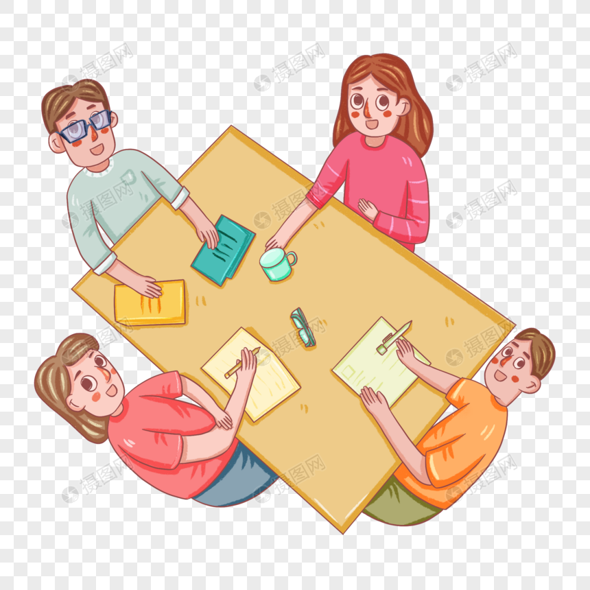 学生一起写作业