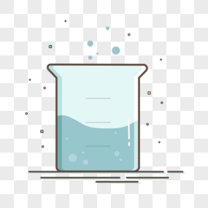 化学实验仪器烧杯描边风插画图片