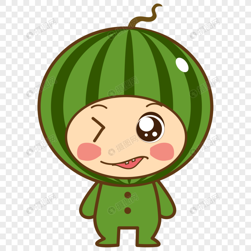 卡通西瓜表情包卖萌