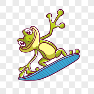 玩滑板的青蛙图片