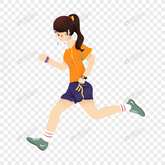 跑步的女孩图片