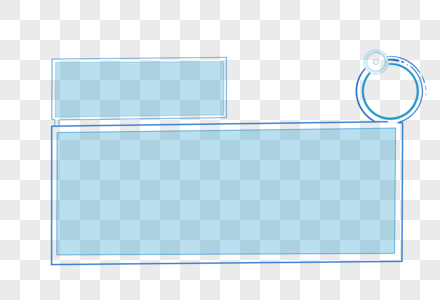 手绘蓝色简约科技感导航边框高清图片