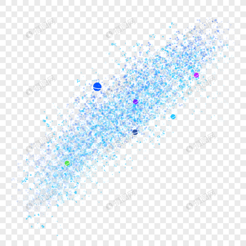 蓝色多彩星河粒子特效图片