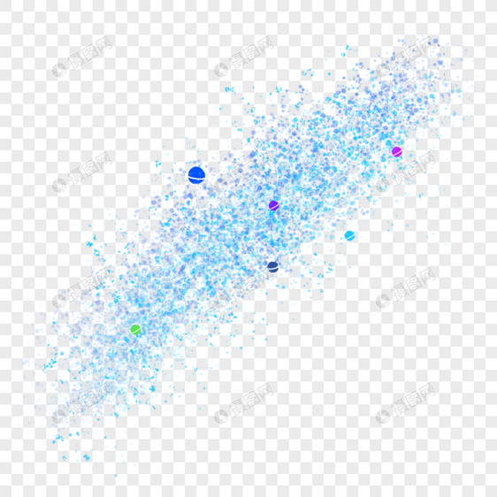 蓝色多彩星河粒子特效图片