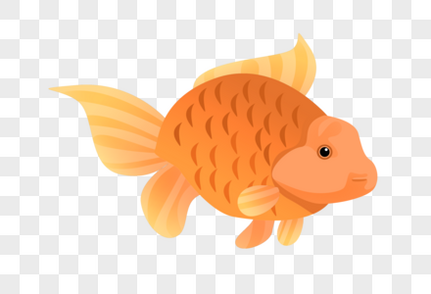 可爱橙色卡通鱼海洋生物高清图片素材