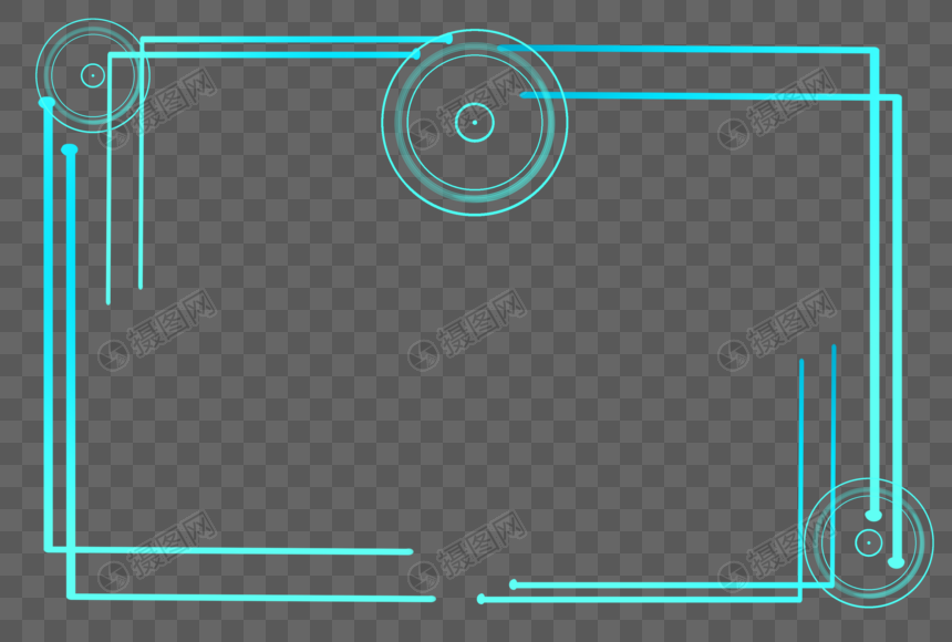 科技感几何线条电子边框图片