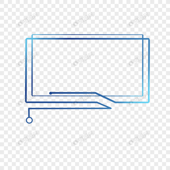 手绘科技感渐变不规则办公商务边框图片