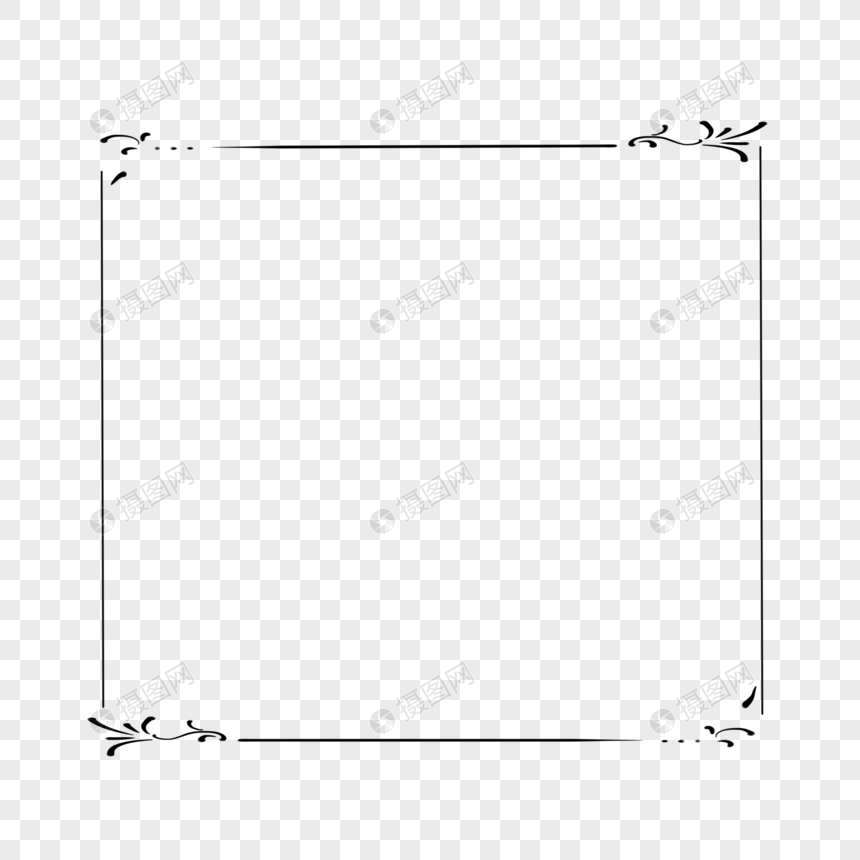 手绘简约花纹欧式古典边框图片