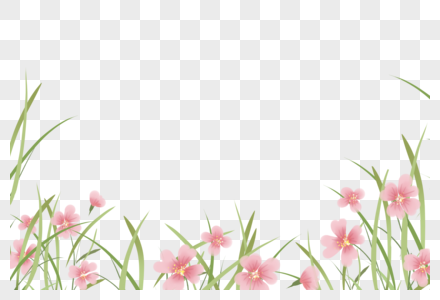 手绘清新粉色花朵植物花卉背景图片