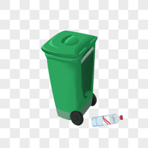 环保垃圾桶塑料瓶元素图片