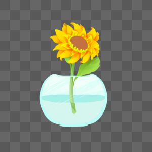 插在水里的向日葵高清图片