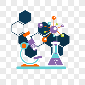 dna生物实验烧瓶元素高清图片