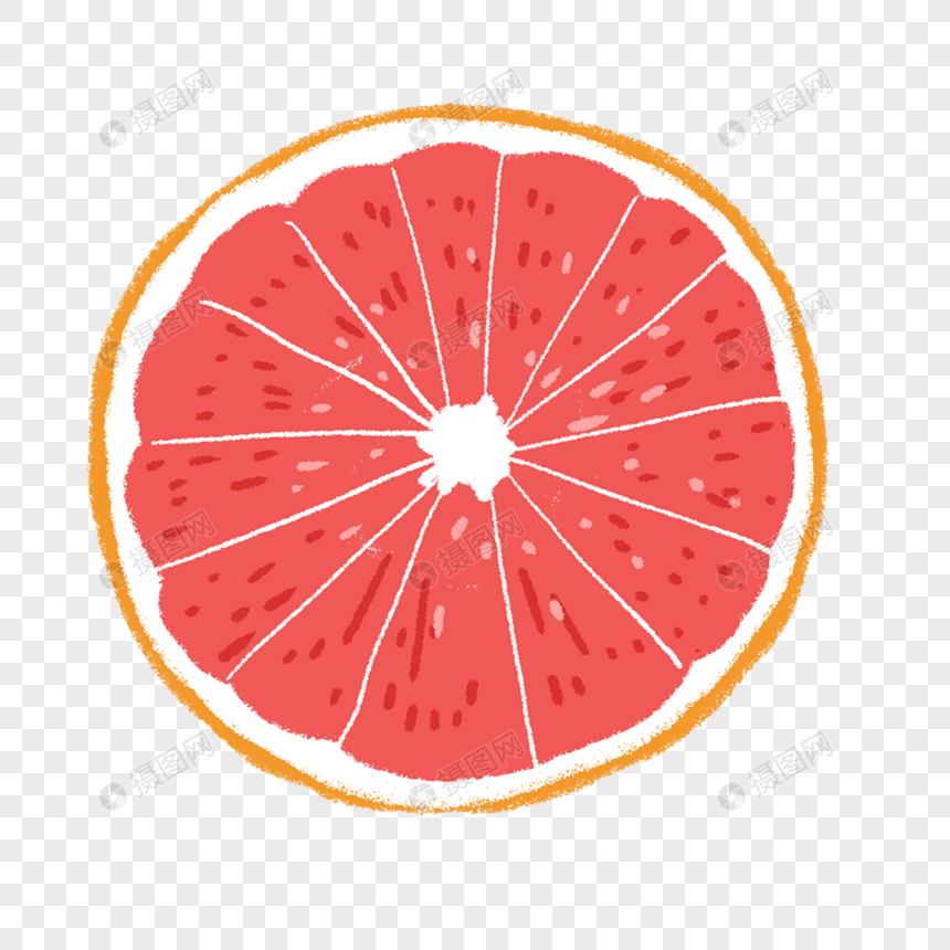 免抠元素 手绘/卡通元素 柚子.png