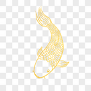 金色金箔中式金鱼剪纸图片