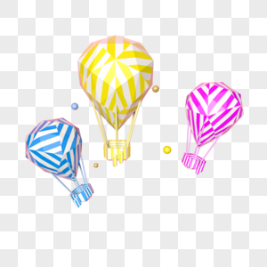 创意拼接立体热气球图片