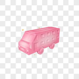 立体粉色货车插图图片