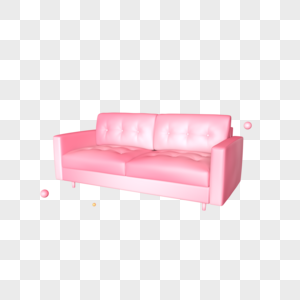 粉色沙发立体插图图片