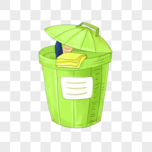 绿色垃圾桶图片