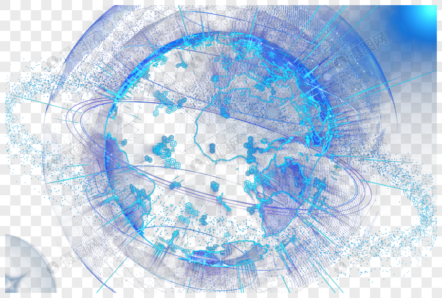 科技全息粒子地球图片