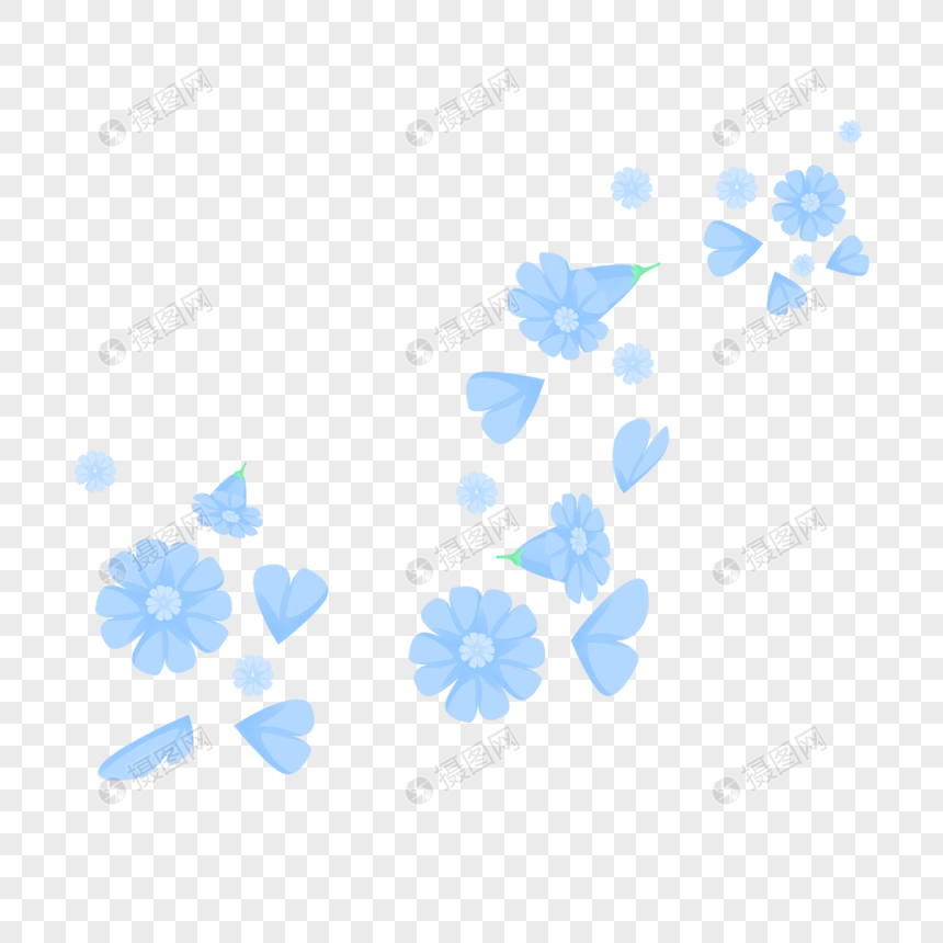 蓝色花朵花瓣