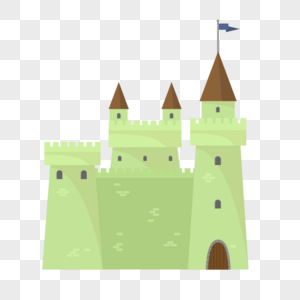 卡通绿色城堡图片
