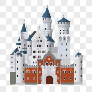 卡通白色大城堡高清图片