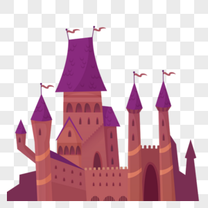 卡通紫顶城堡图片