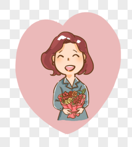 情人节七夕节收到花的女生图片