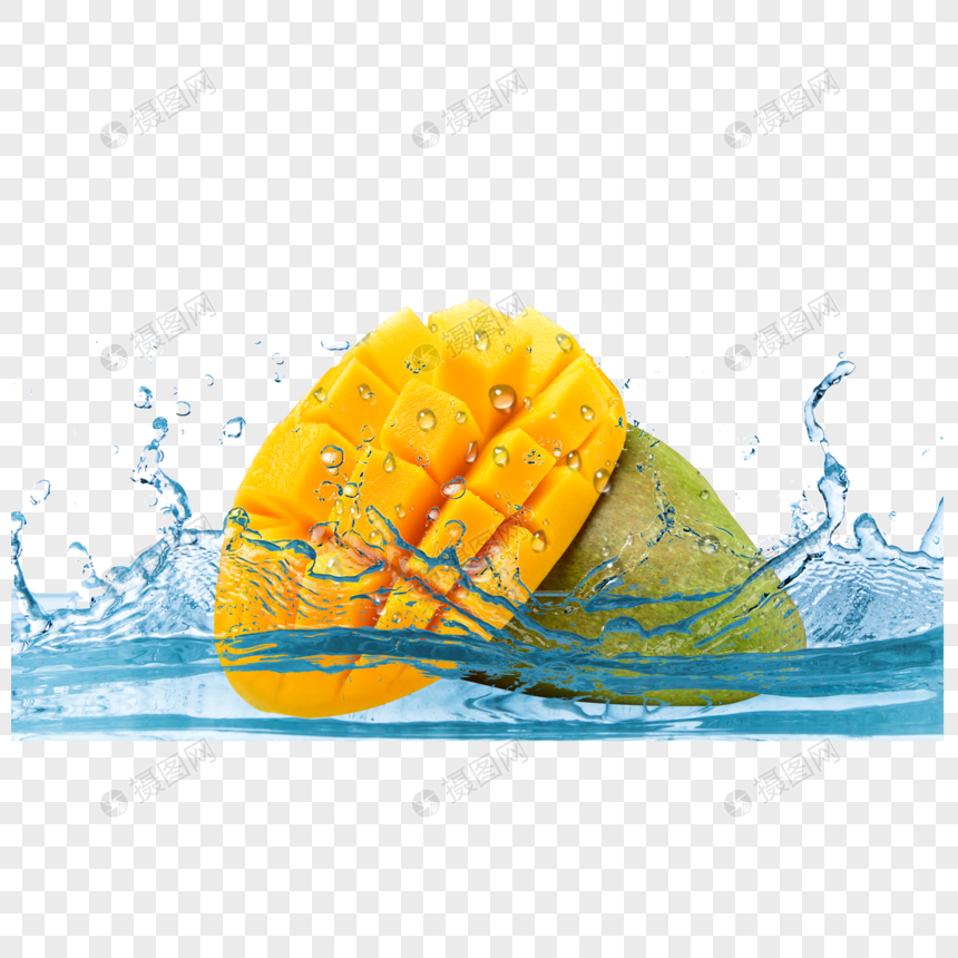 夏日水中的芒果图片