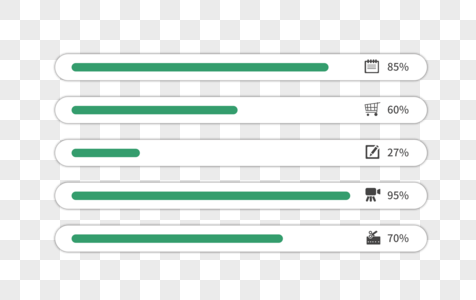 进度条百分比PPT元素图片