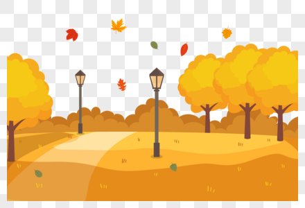 秋天风景矢量素材图片