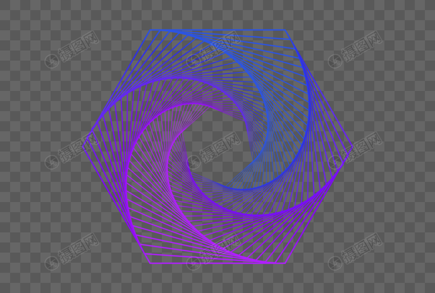 六边形科技感渐变线条纹理图片