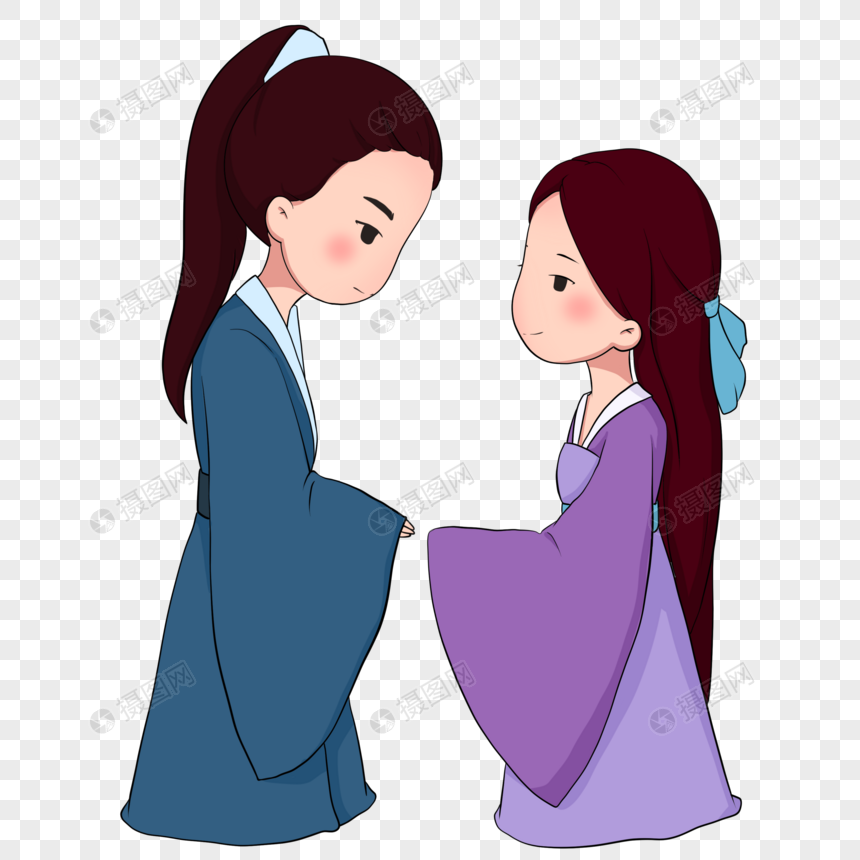 卡通古代君子淑女