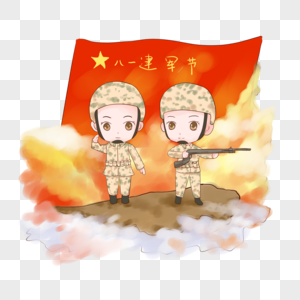 红旗下的士兵图片