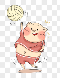 青春热血的排球运动员PNG
