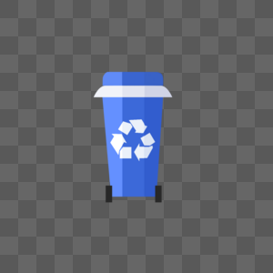 蓝色的垃圾桶图片