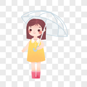 打伞的女孩雨伞高清图片素材