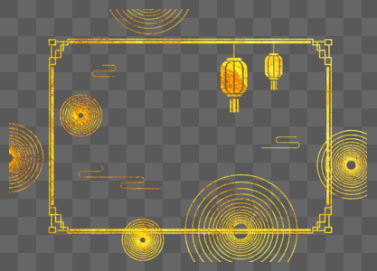 创意金色中国风花纹边框设计图片