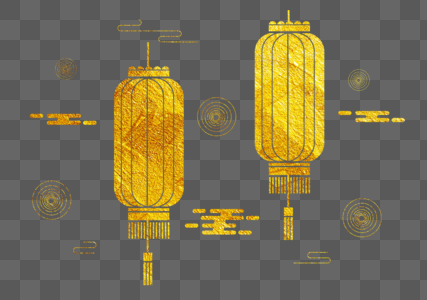 创意金色灯笼花纹设计图片