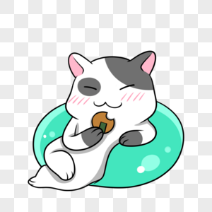 夏天炎热懒人沙发椅的纳凉吃饼的仓鼠