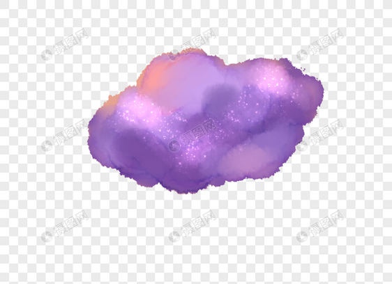 手绘小清新云朵紫色图片