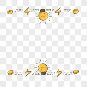 黄色小灯泡电线边框图片