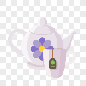 茶壶茶杯茶叶泡茶图标免抠素材图片